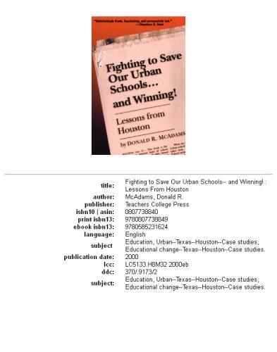 Fighting to save our urban schools-- and winning!: lessons from Houston