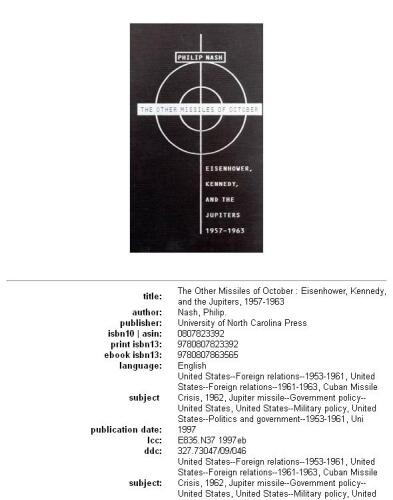 The other missiles of October: Eisenhower, Kennedy, and the Jupiters, 1957-1963