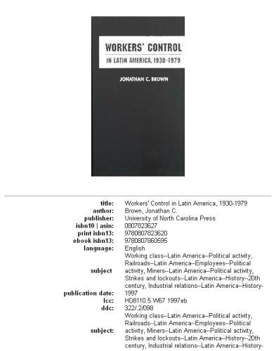 Workers' control in Latin America, 1930-1979