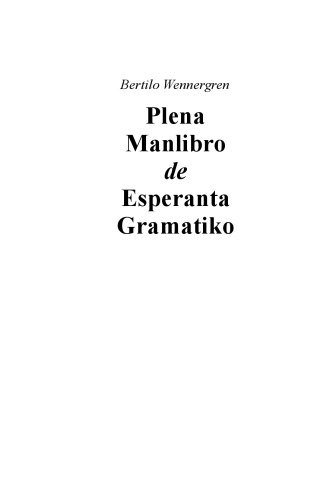 Plena Manlibro de Esperanta Gramatiko
