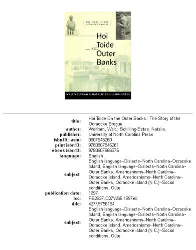 Hoi toide on the Outer Banks: the story of the Ocracoke brogue