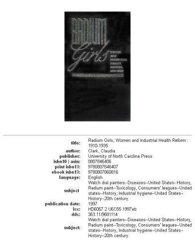 Radium girls, women and industrial health reform: 1910-1935