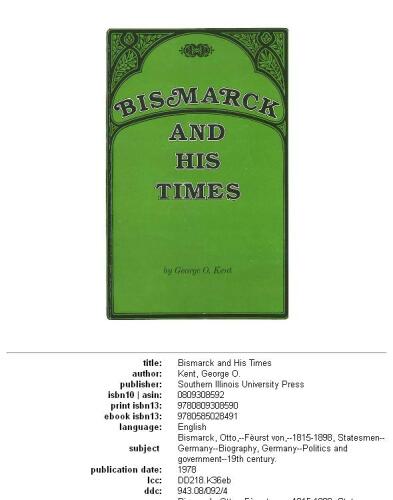 Bismarck and his times