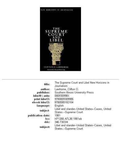 The Supreme Court and libel