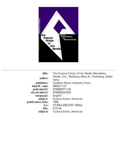 The science fiction of Kris Neville