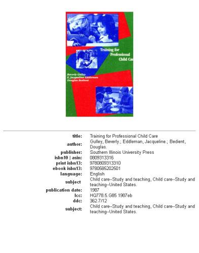 Training for professional child care