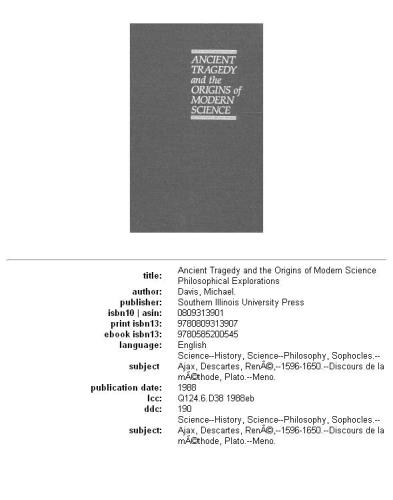 Ancient tragedy and the origins of modern science