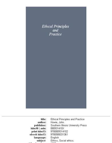 Ethical principles and practice