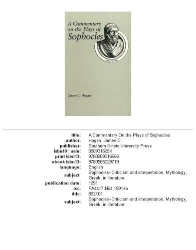A commentary on the plays of Sophocles