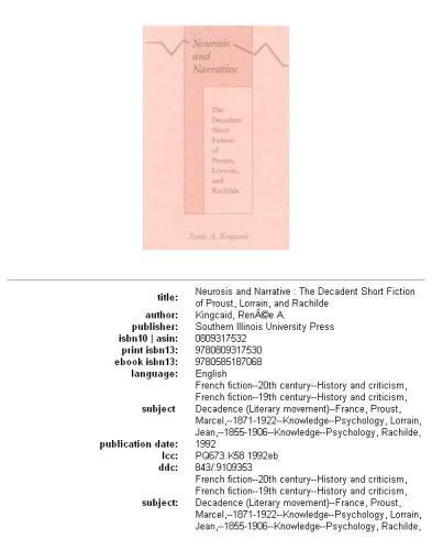 Neurosis and narrative: the decadent short fiction of Proust, Lorrain, and Rachilde
