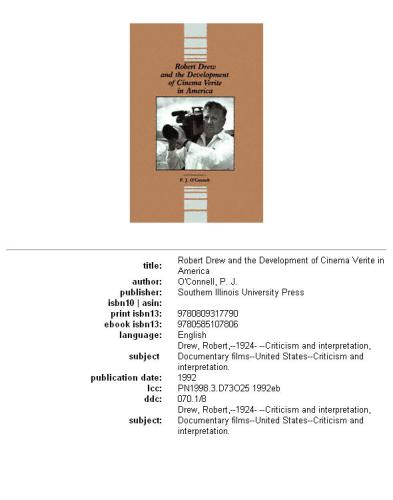 Robert Drew and the development of cinema verite in America