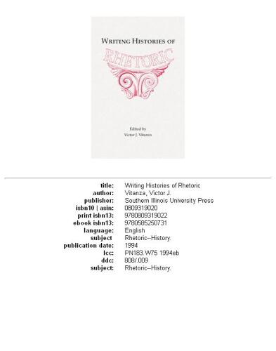 Writing histories of rhetoric