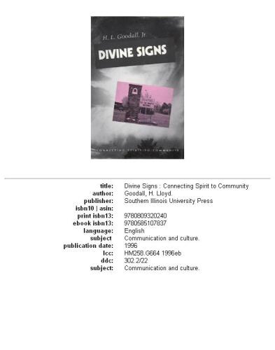 Divine signs: connecting spirit to community