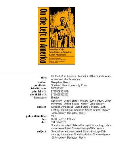 On the left in America: memoirs of the Scandinavian-American labor movement