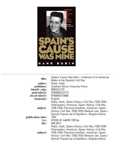Spain's Cause Was Mine: A Memoir of an American Medic in the Spanish Civil War