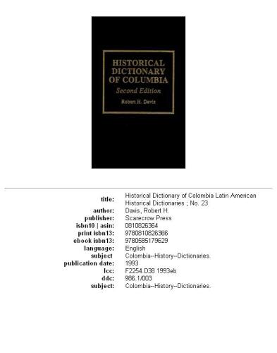 Historical dictionary of Colombia