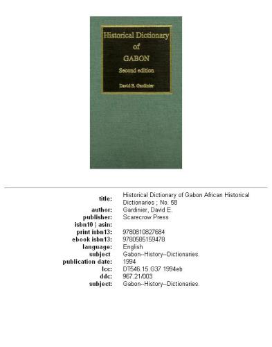 Historical dictionary of Gabon
