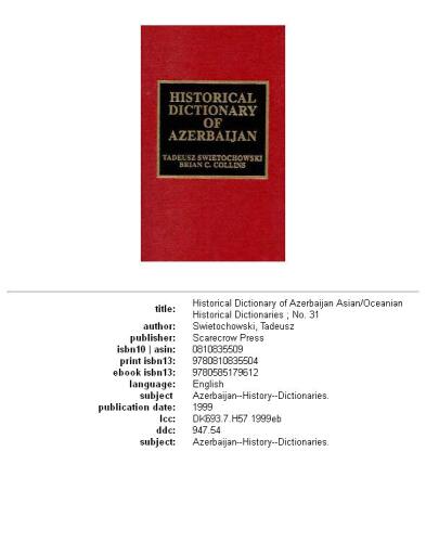 Historical dictionary of Azerbaijan
