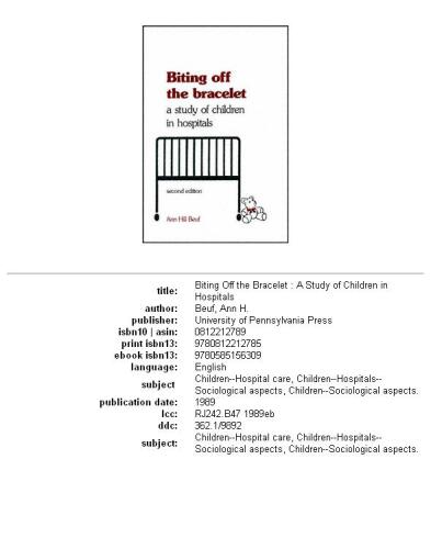 Biting off the bracelet: a study of children in hospitals