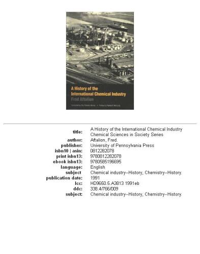 A history of the international chemical industry