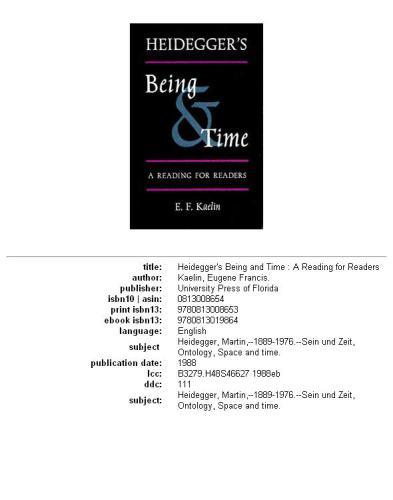 Heidegger's Being and time: a reading for readers