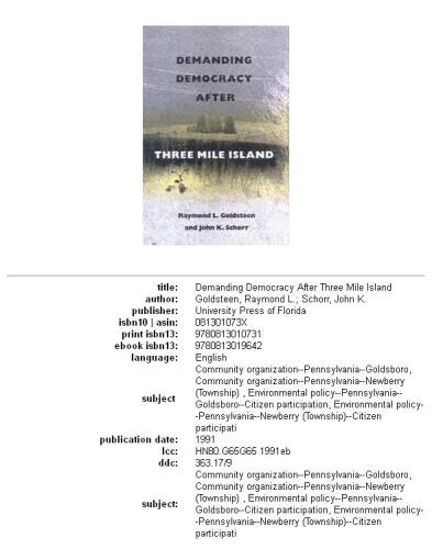 Demanding democracy after Three Mile Island