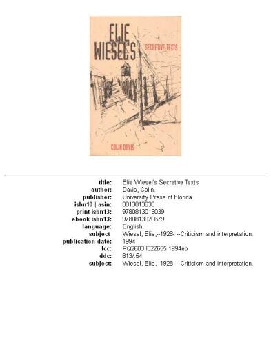 Elie Wiesel's secretive texts