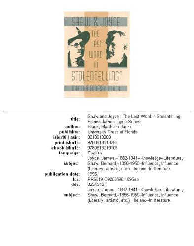 Shaw and Joyce: the last word in stolentelling