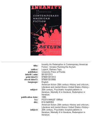 Insanity as redemption in contemporary American fiction: inmates running the asylum