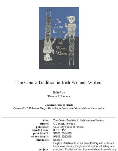 The comic tradition in Irish women writers