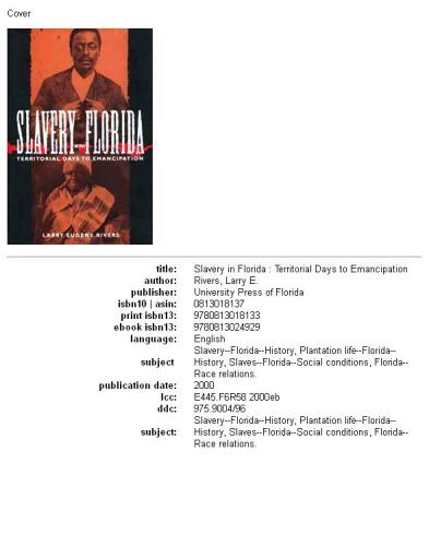 Slavery in Florida: territorial days to emancipation