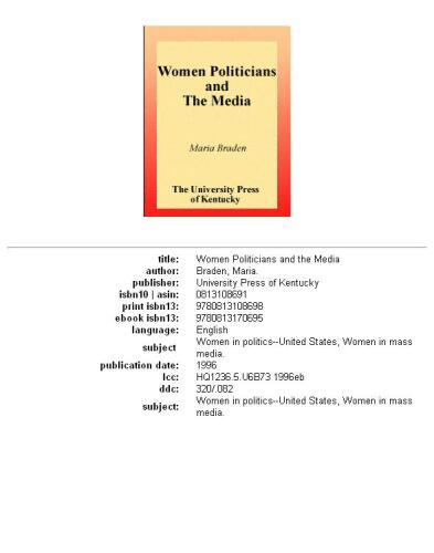 Women politicians and the media