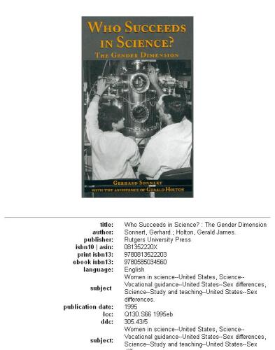 Who succeeds in science?: the gender dimension