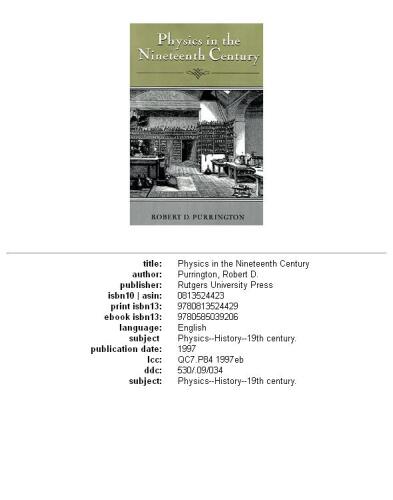 Physics in the nineteenth century