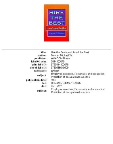 Hire the best-- and avoid the rest