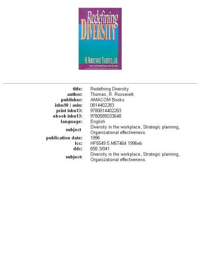 Redefining diversity