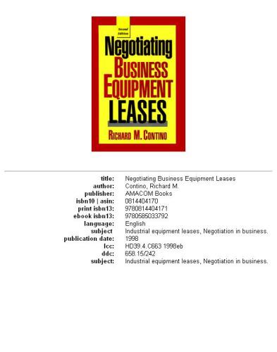 Negotiating business equipment leases