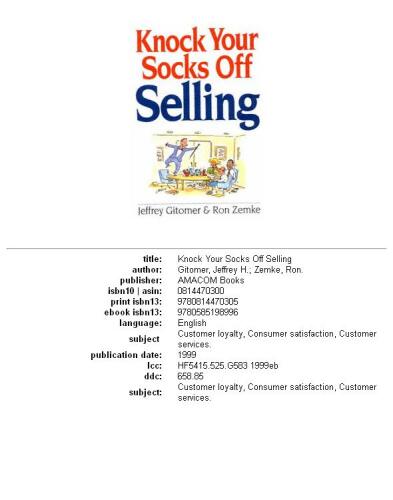 Knock your socks off selling