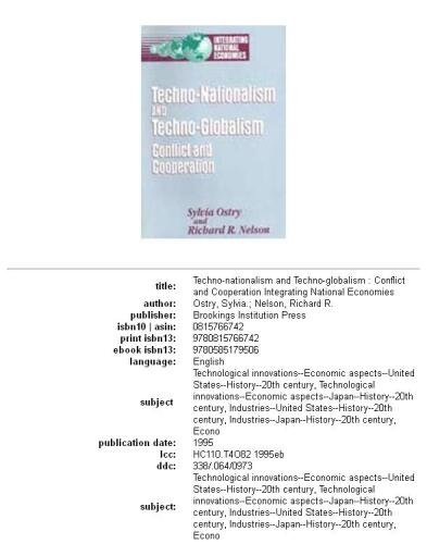 Techno-nationalism and techno-globalism: conflict and cooperation