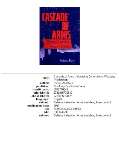 Cascade of arms: managing conventional weapons proliferation