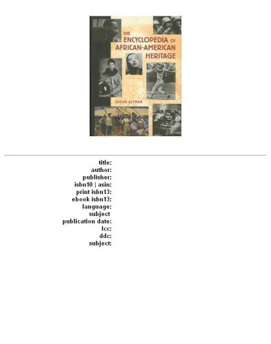 The Encyclopedia of African-American Heritage