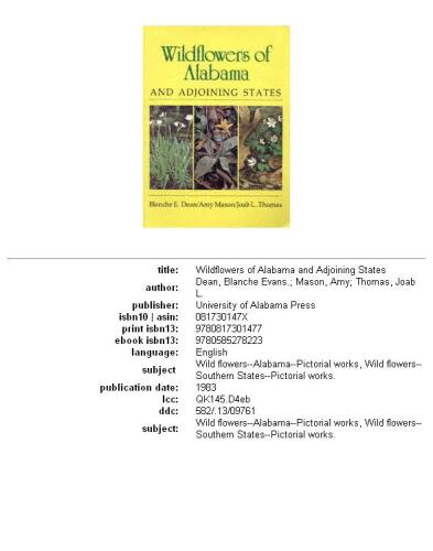 Wildflowers of Alabama and Adjoining States