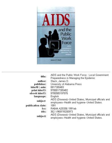 AIDS and the public work force: local government preparedness in managing the epidemic