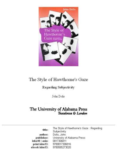 The style of Hawthorne's gaze: regarding subjectivity