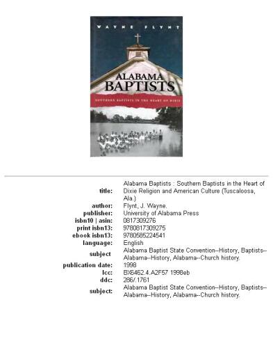 Alabama Baptists: Southern Baptists in the heart of Dixie