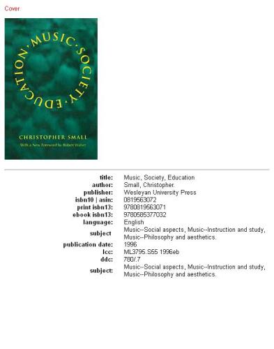 Music, society, education