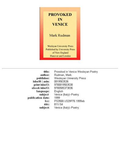 Provoked in Venice, Volume 3