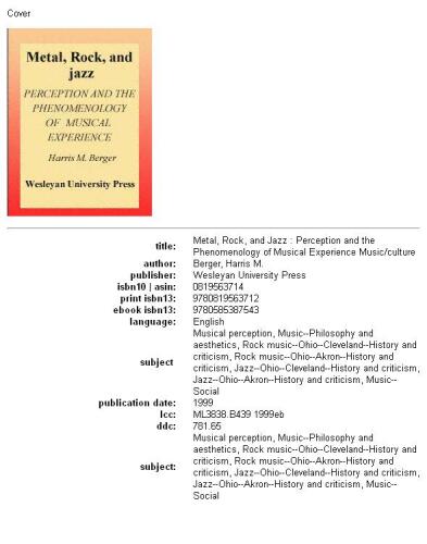 Metal, rock, and jazz: perception and the phenomenology of musical experience
