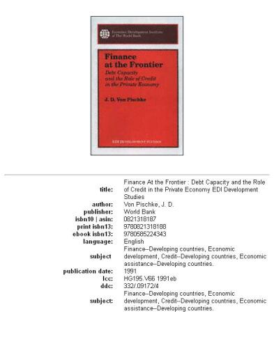 Finance at the frontier: debt capacity and the role of credit in the private economy