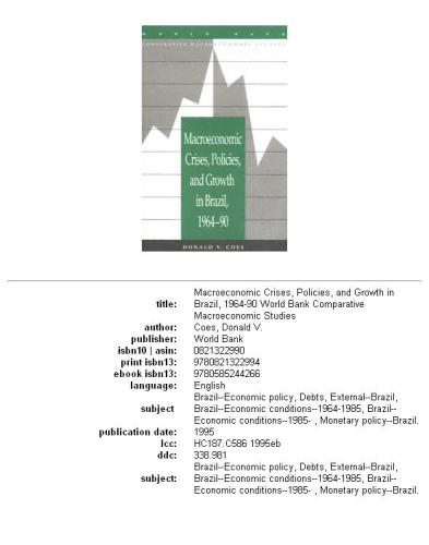 Macroeconomic crises, policies, and growth in Brazil, 1964-90